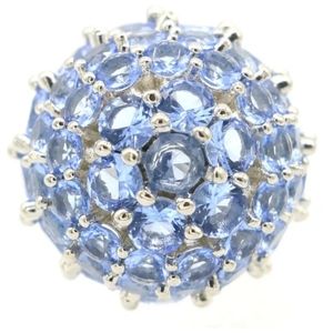 New size 9 rich blue violet tanzanite dome sterling silver ring